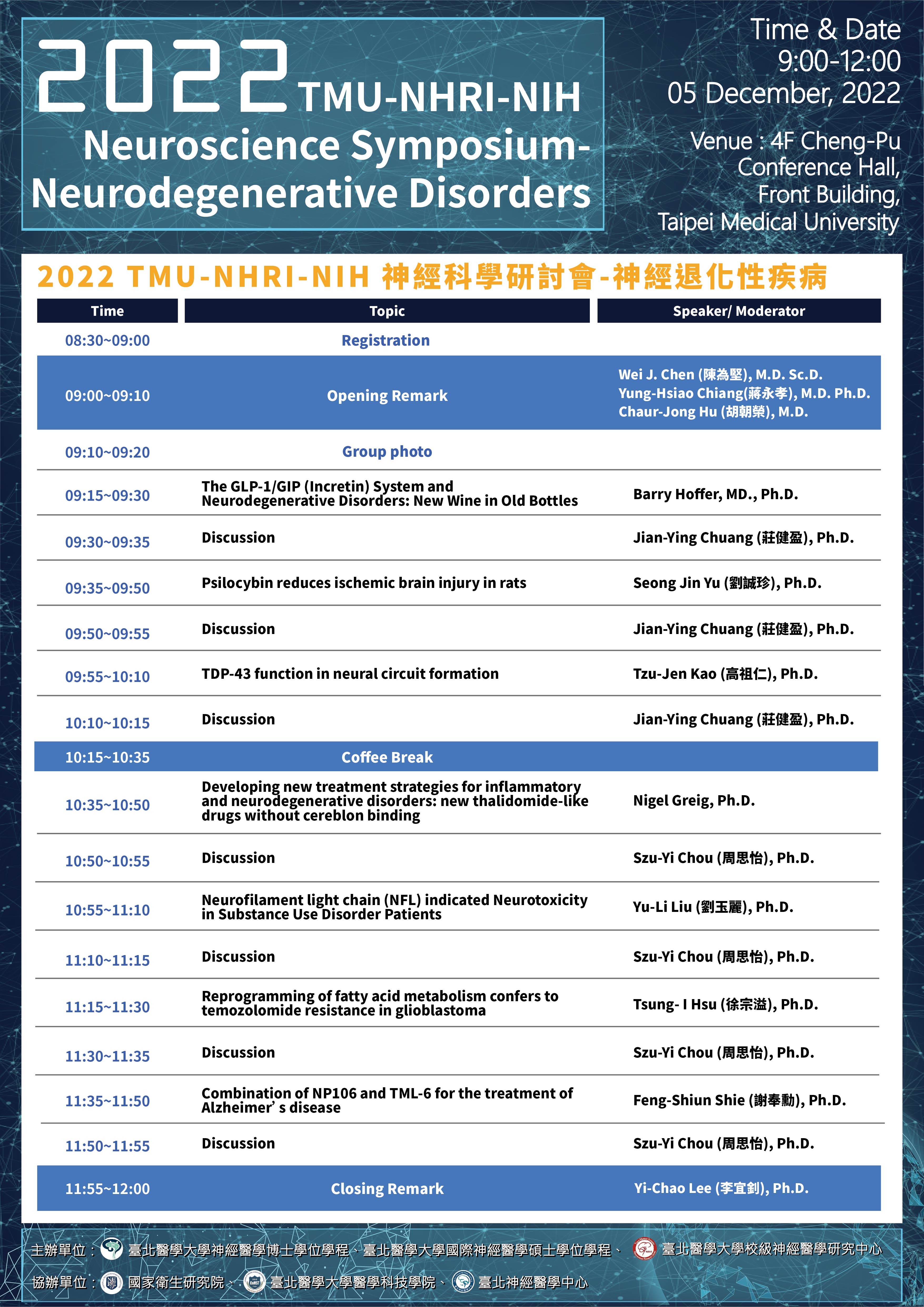 2022 Neuroscience Symposium-Neurodegenerative Disorders